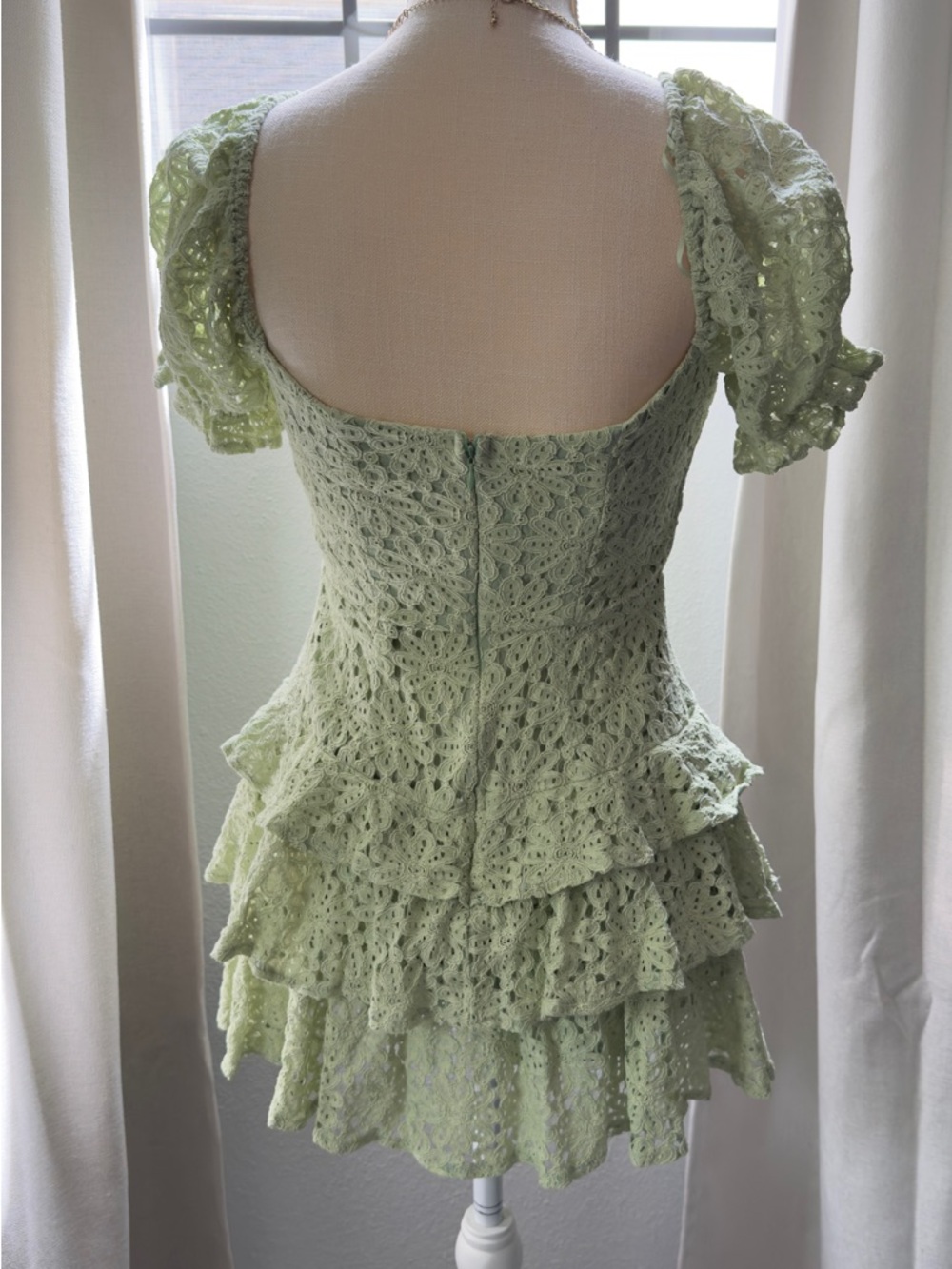 Sage Crochet Ruffle Romper - Picture 4 of 5